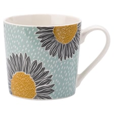 English Tableware Company Artisan Flower Floral Mug-Blue with Yellow Flower