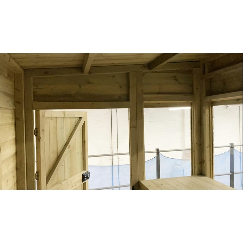 image 1 of 11 x 8 Pressure Treated Tongue And Groove Pent Summerhouse - Potting Shed - Bench + Safety Toughened Glass + RIM Lock with Key (11' x 8' / 11ft x 8ft)