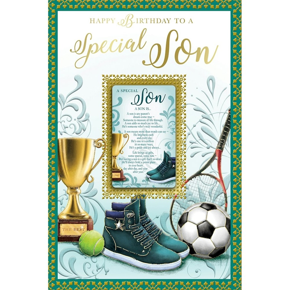 image 1 of Happy Birthday To A Special Son Keepsake Treasures Greeting Card