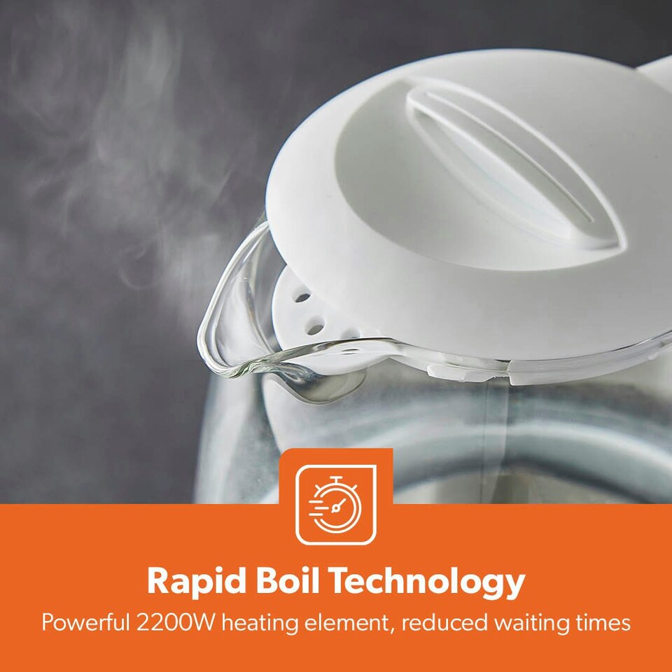 image 1 of GEEPAS Illuminating Electric Glass Kettle 1.7L