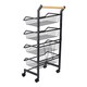 image 4 of Living and Home 4-Tier Kitchen Organizer Trolley with Removable Basket | Black | 4 Tier