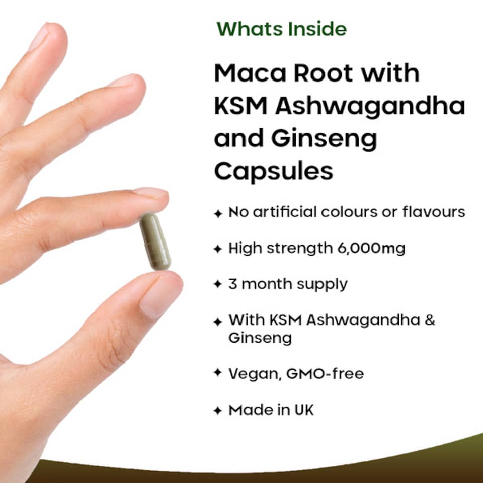 image 1 of Maca, KSM Ashwagandha & Ginseng - 6000mg Capsules