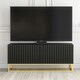 image 7 of TV Unit 100cm Black Matt Fluted Fronts with Gold Metal Base Black