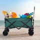 image 2 of Outsunny Outdoor Cart Folding Cargo Wagon Trailer Beach w/ Handle Dark Grey