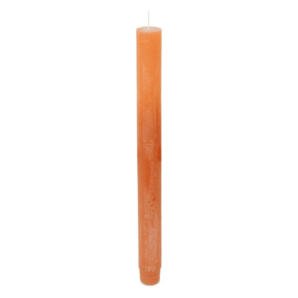 image 1 of Spaas Pack of 12 Rustic Unscented Dinner Candles 25cm - Orange Orange | One Size