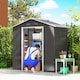 image 2 of Outsunny 6.5 x 3.5ft Metal Garden Shed, Outdoor Storage Shed for Tool Organization with Double Sliding Doors and 4 Vents for Garden, Patio, Dark Grey