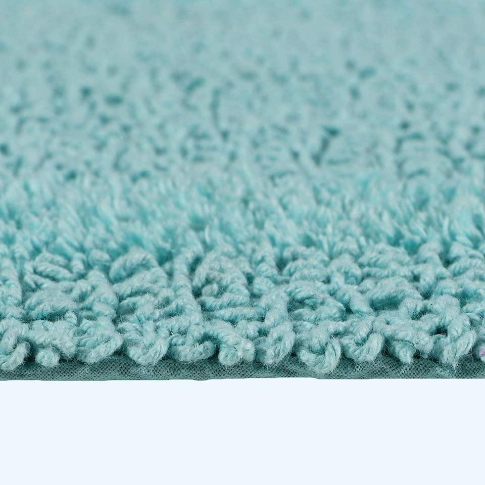 image 1 of Homescapes Luxury Reversible Bath Mat Runner - Aqua Blue