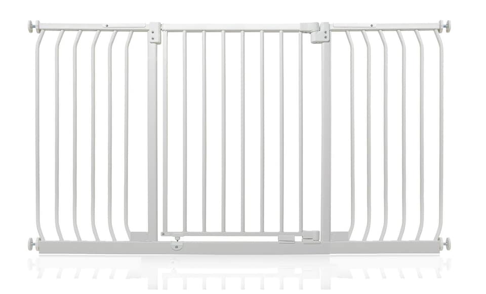 image 1 of Safetots Elite Pressure Safety Gate, 143cm - 152cm, Matt White, Pressure Fit Stair Gate, Baby Gate for Doors Hallways and Spaces, Safety Barrier, Easy Installation