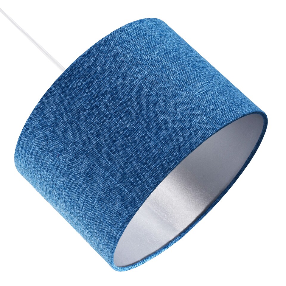 image 1 of Contemporary and Sleek 12 Inch Midnight Blue Linen Drum Lamp Shade 60w Maximum | Blue