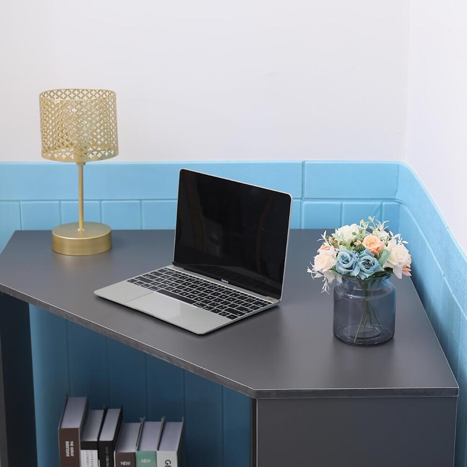 image 1 of Computer Desk PC Laptop Table Corner Home Office Study Gaming | Grey