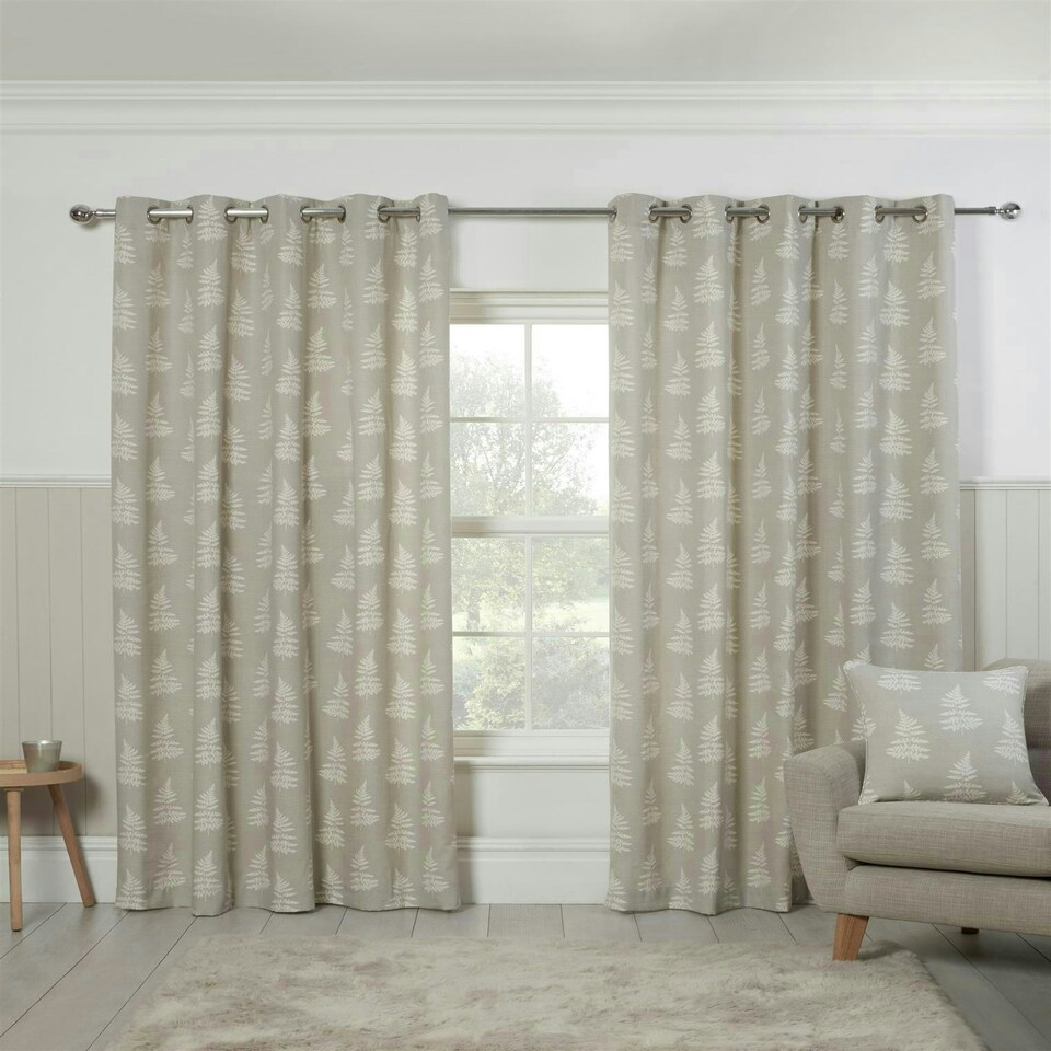image 1 of Esher Eyelet Curtains - Grey - 168cm x 229cm