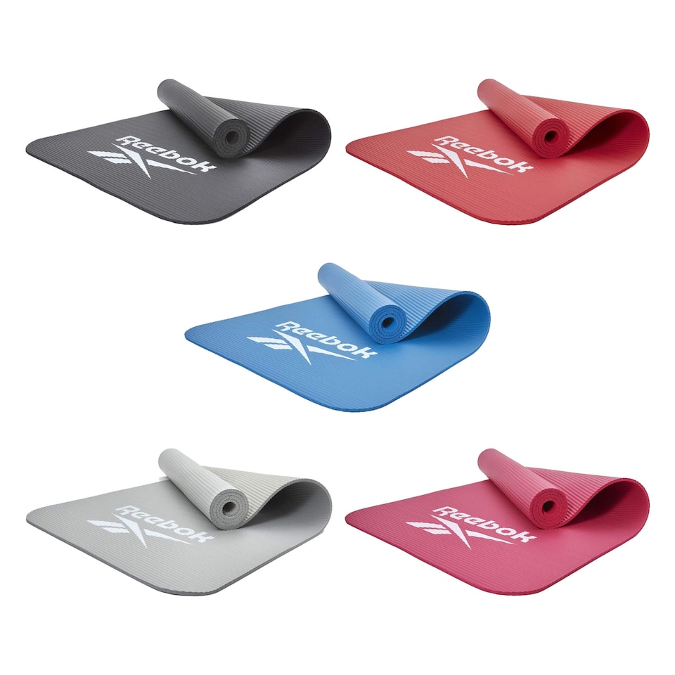 image 1 of Reebok 7mm Padded Training Mat, 61 x 61 cm, Ridged Non-Slip Base. | Red | Red | 173 (L) x 61 (W) x 7 (H)