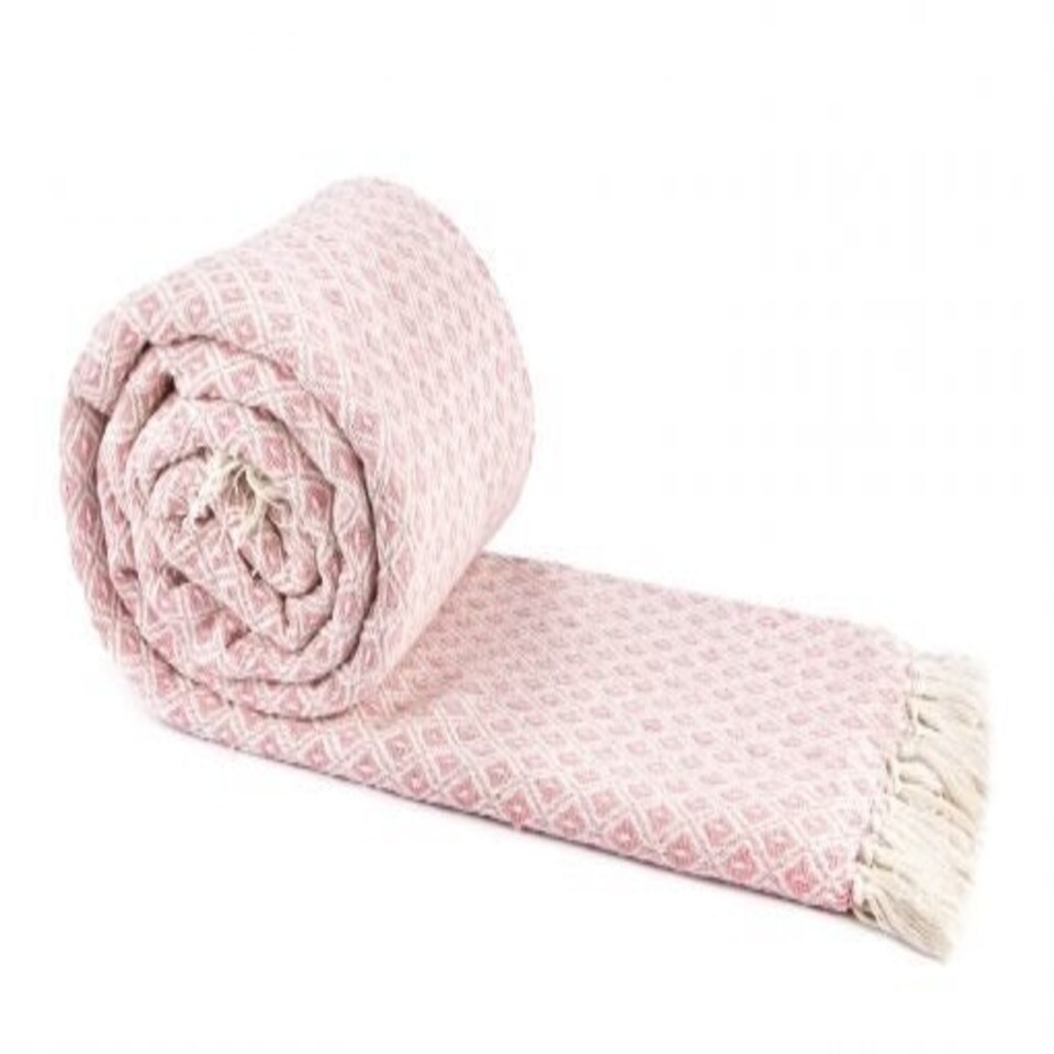 image 1 of Stockholm Collection Recycled Cotton Throw in Blush Pink (50" x 60") Pink | Pink