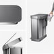 image 2 of Simplehuman 58L Recycling Rectangular Pedal Bin with Liner Pocket, Brushed Stainless Steel with Grey Plastic Lid