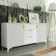 image 4 of Bold sideboard 140cm white ribbed fronts gold accents White