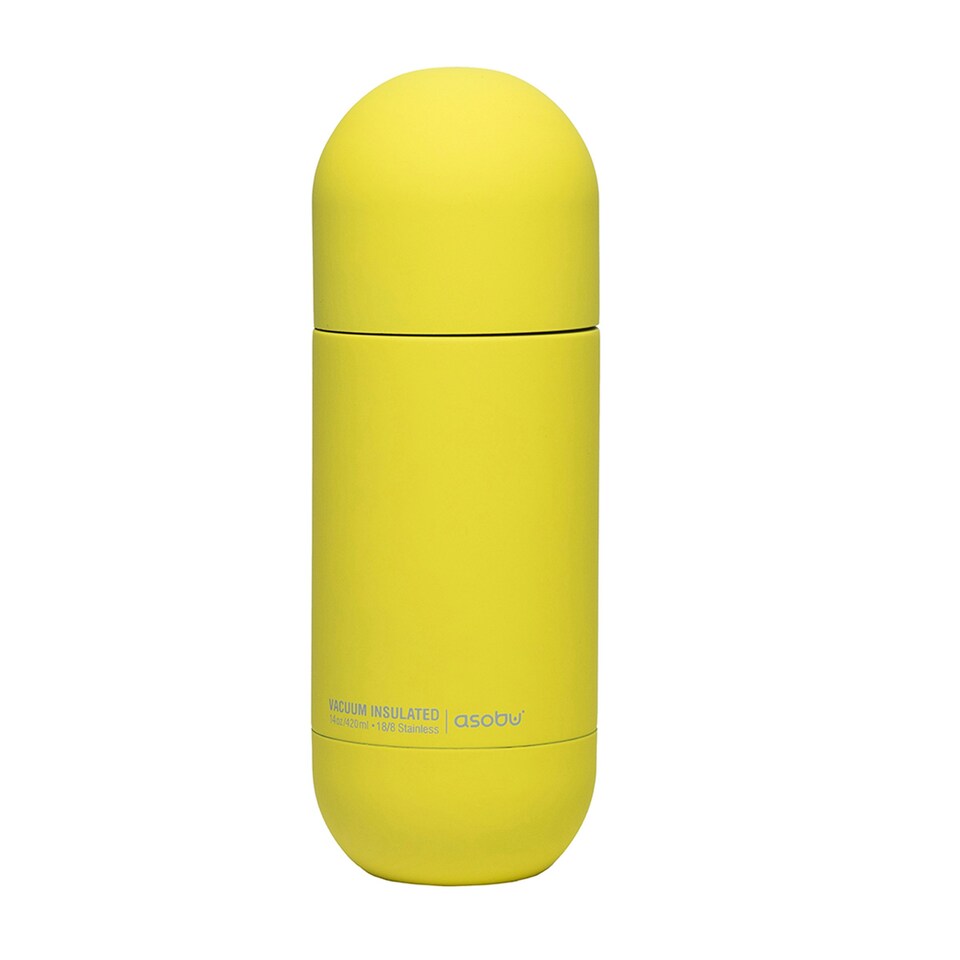 image 1 of Asobu Orb Stainless Steel Insulated Water Bottle Yellow 400ml