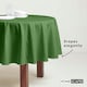 image 5 of Homescapes Plain Cotton Dark Green Tablecloth - 178 cm Round Green