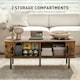 image 5 of HOMCOM Coffee Table with Storage and Sliding Doors for Living Room Brown