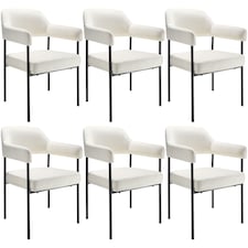 Armchair Doe - durable fabric, black powder-coated legs, 120 kg load, 58 x 62 x 85 cm | White | velvet look off-white | 6