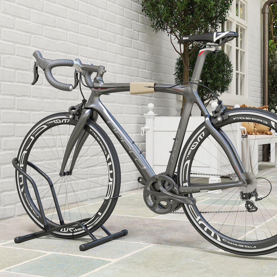 image 1 of SPORTNOW Bike Stand Bicycle Storage Rack for Indoor Garages Flat Use