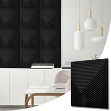 NOVECRAFTO Decorative 3D Wall Panels (50cm x 50cm) Chevron Line Design PVC Cladding Panel