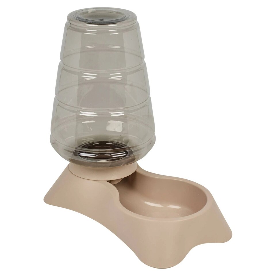 image 1 of Cat Dog Pet Feeder Automatic Water Dispenser Fountain Drinks Drinking Bowl Dish | Brown | Grey & Brown | 3.8 Litre | 1