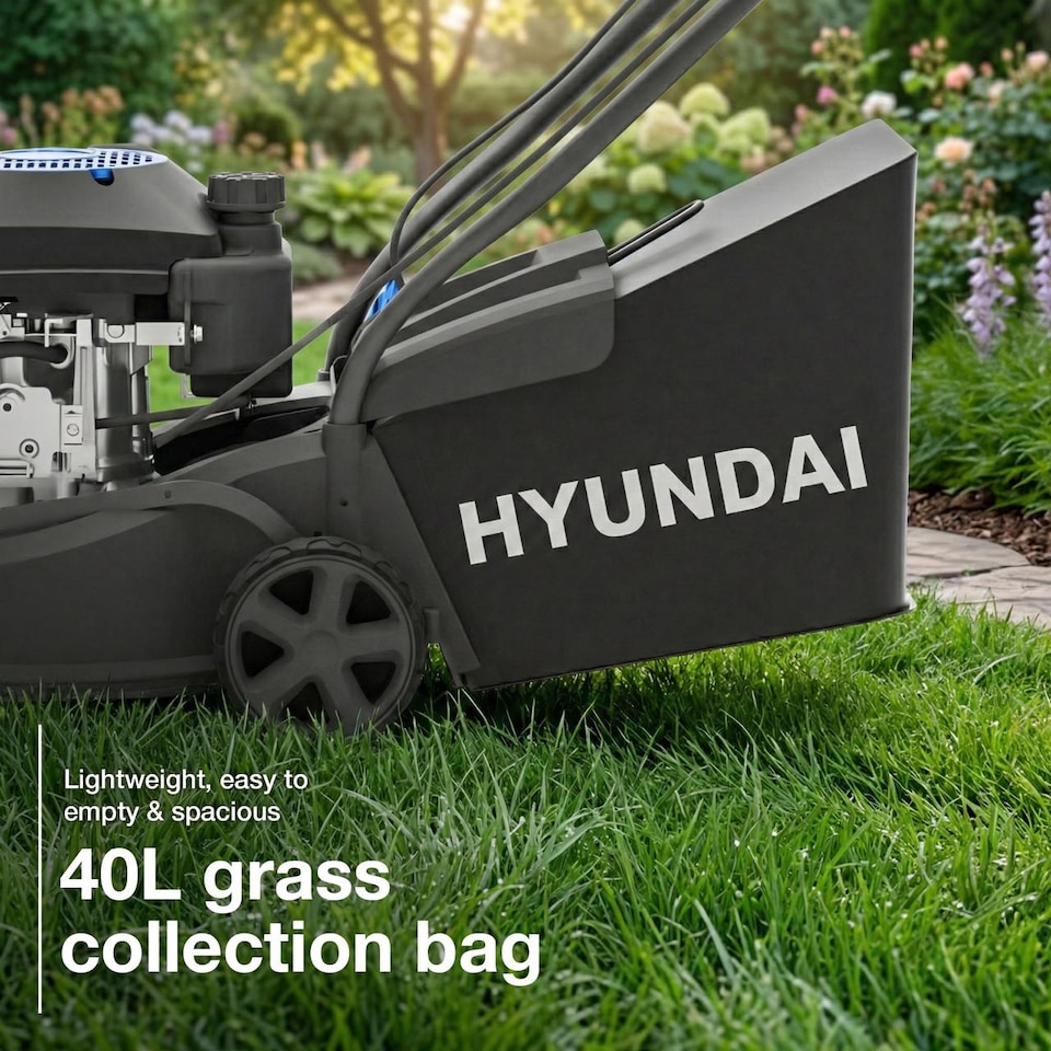 image 1 of Hyundai 16 Inch 40cm Petrol Lawnmower, Hand Push, 139cc Engine HYM16130PX
