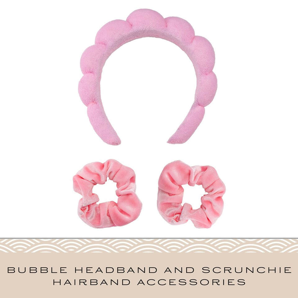 image 1 of Sensio LED Mirror & Hair Accessory Gift Set | Pink | Cream