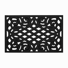 Nicoman Victorian Style Rubber Outdoor Door Mat Black 75 x 44cm