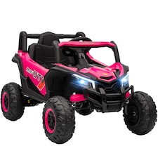 AIYAPLAY 12V Kids Ride On Car, Electric Car for Kids UTV with Remote Control, Slow Start, Suspension System, LED Lights, Music, USB Port, for Boys Girls 3-5 Years | Pink