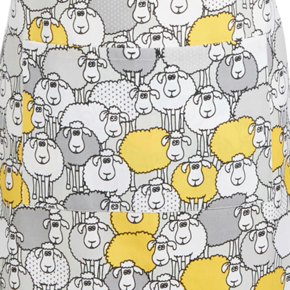image 1 of KitchenCraft Apron Grey Sheep Cotton Yellow