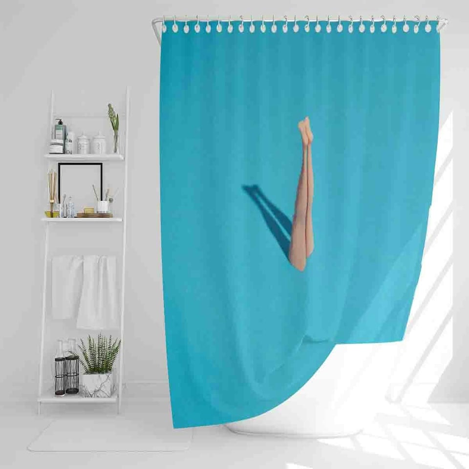 image 1 of Swimming Dive Shower Curtain