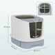 image 7 of PawHut Cat Litter Box, Hooded Cat Litter Tray with Lid, Scoop Grey | One Size