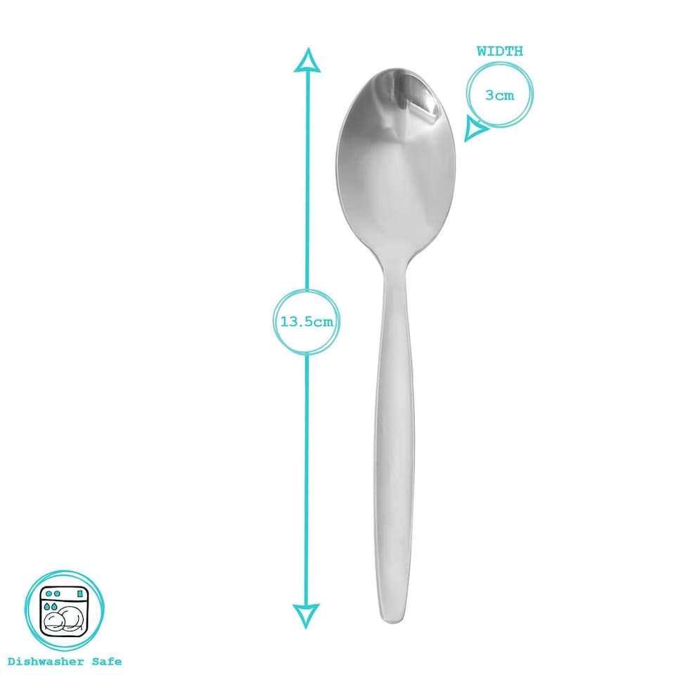 image 1 of Argon Tableware Economy Stainless Steel Teaspoons - 13.5cm - Pack of 12