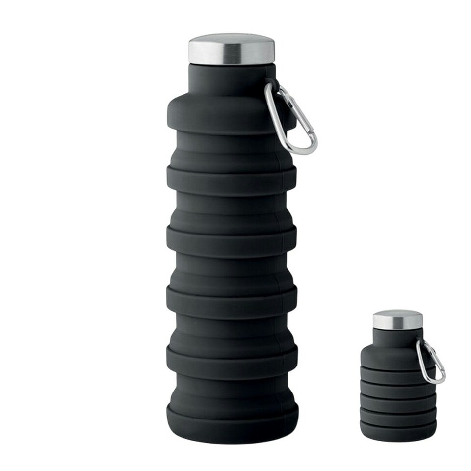 MidOcean Kolapsi Collapsible 500ml Water Bottle - Black - One Size Black | One Size