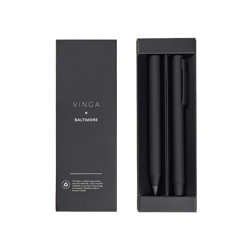 image 1 of Vinga Baltimore Pen Set (Pack of 2) - Black - 14cm x 2.3cm x 1.5cm