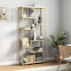 image 2 of HOMCOM 7-Tier Bookshelf, Geometric Bookcase, Industrial Floor Standing Book Shelf, Open Display Shelving Unit for Living Room, Home Office and Bedroom, White and Gold Tone | White | White and Gold Tone