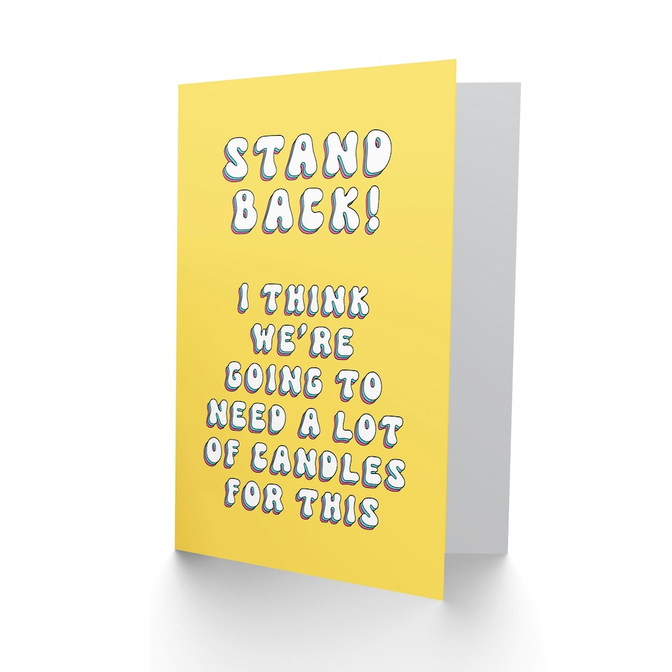 image 1 of Lot Candles Stand Back Fun Joke Humour Funny Birthday Card