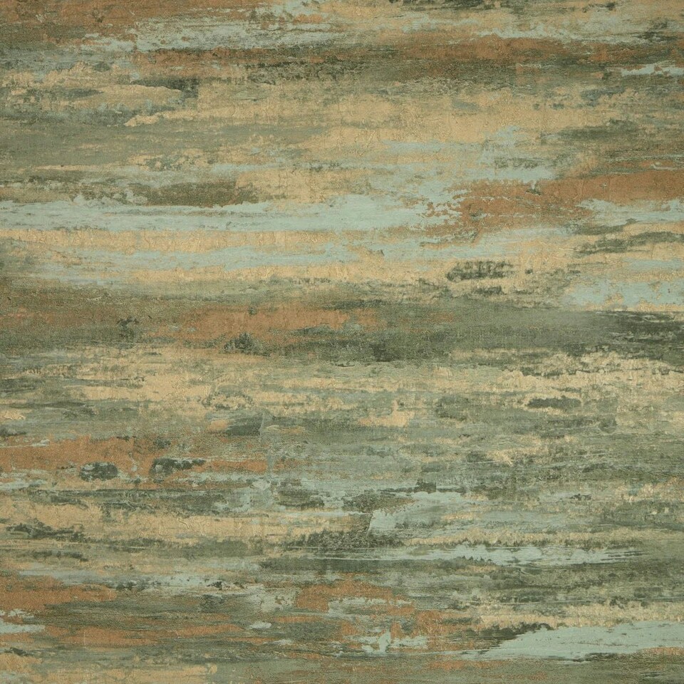 image 1 of Seychelles Wallpaper in Green and Gold Multi