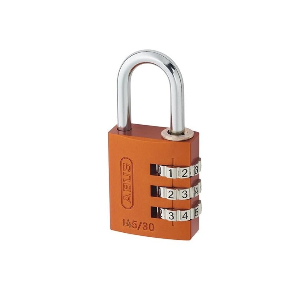 Abus Mechanical 145 Series Aluminium Combination Padlock - Orange - 30 mm
