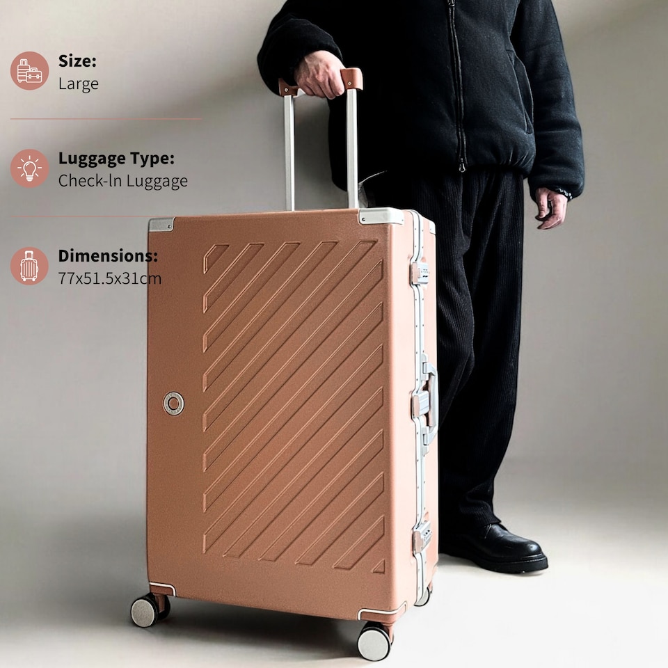 image 1 of Zipperless Polycarbonate Suitcase, Hard Shell, TSA Lock, 4 Wheels