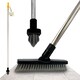 image 1 of Colour-Coded Angled Grout Brush with Handle 180° Swivel Tile & Corner Scrubber