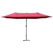 Outsunny 4.6M Garden Patio Umbrella Canopy Parasol Sun Shade w/ Base Off White