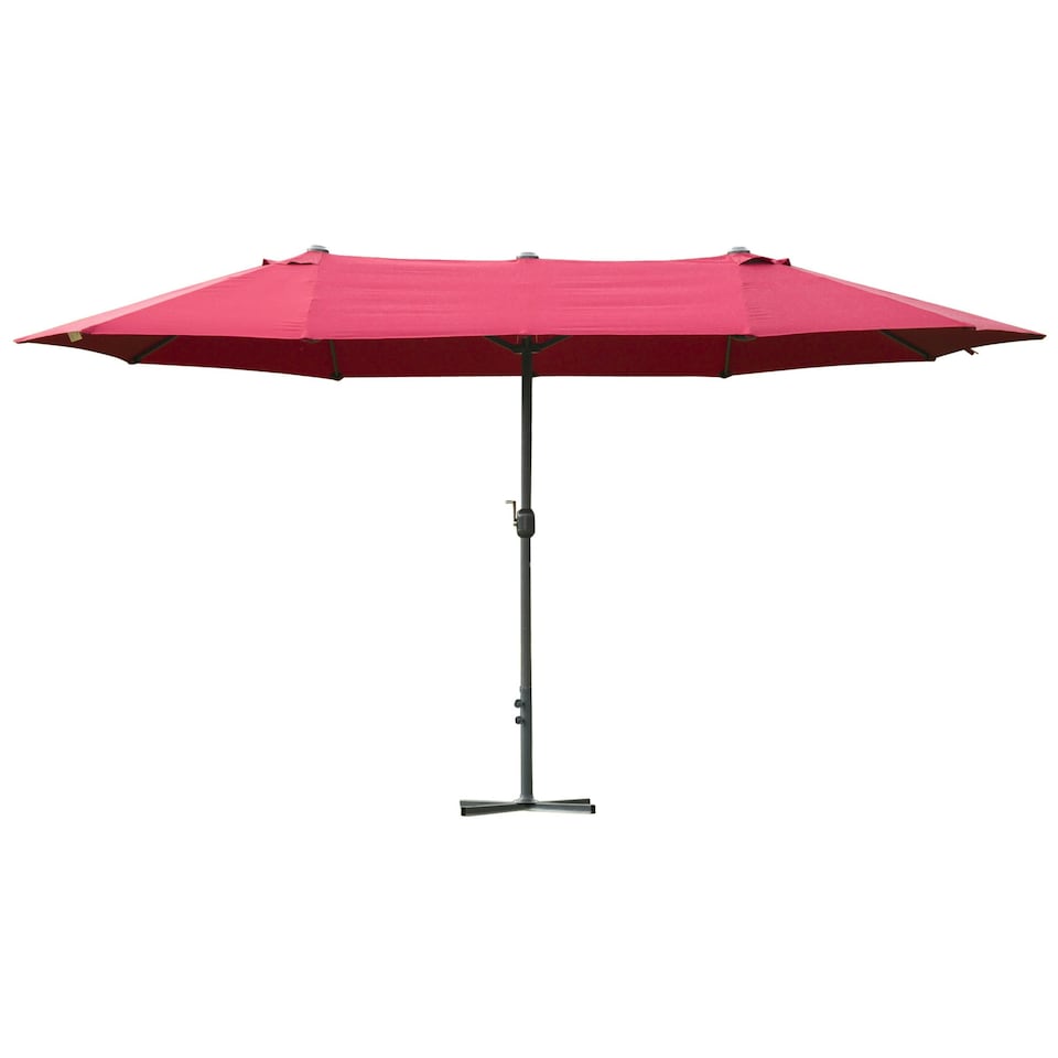 image 1 of Outsunny 4.6M Garden Patio Umbrella Canopy Parasol Sun Shade w/ Base Off White