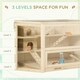 image 4 of PawHut 3 Tier Wooden Hamster Cage Gerbil Play Centre w/ Sliding Tray Ramps