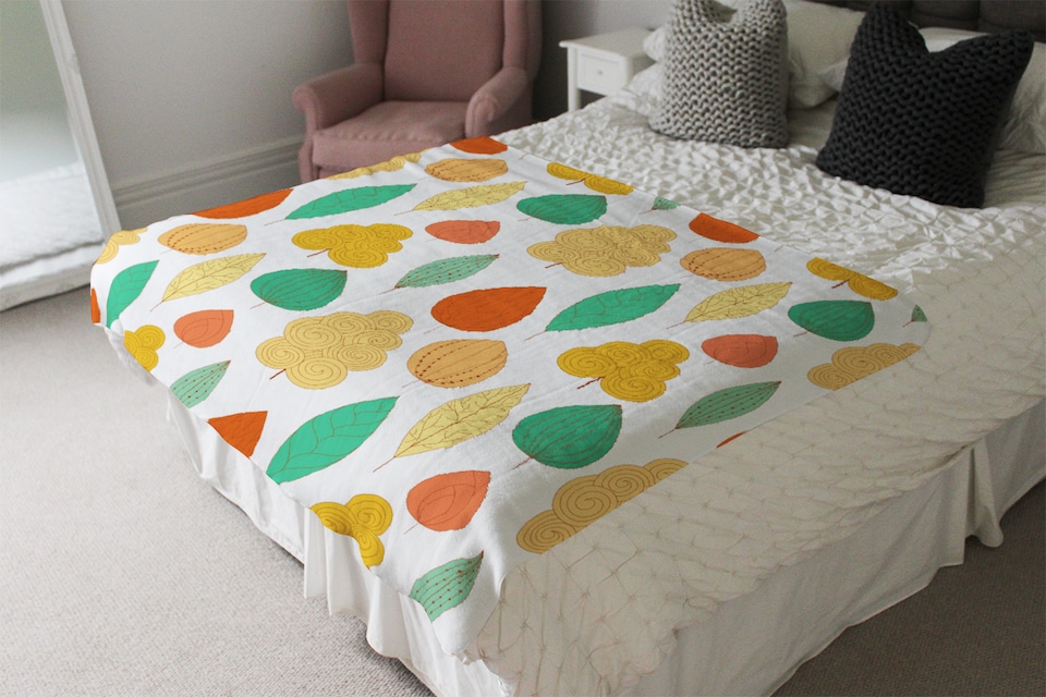 image 1 of Decorative Leaves Blanket | Multi
