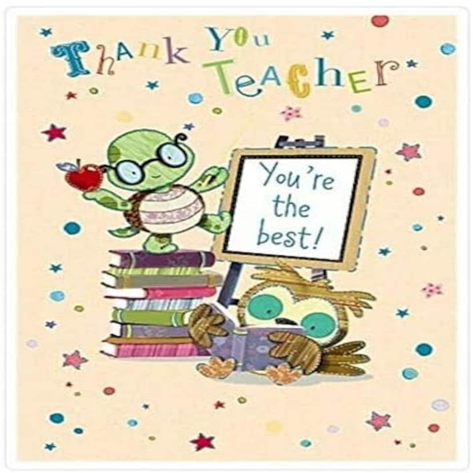 image 1 of Wishing Well Studios Thank You Teacher Card You're The Best!