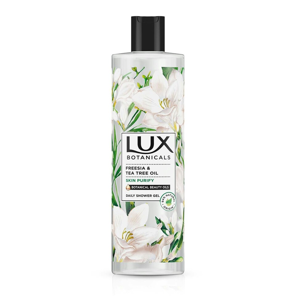 image 1 of Lux Botanicals Daily Shower Gel Freesia & Tea Tree Oil Skin Purify 6x500Ml