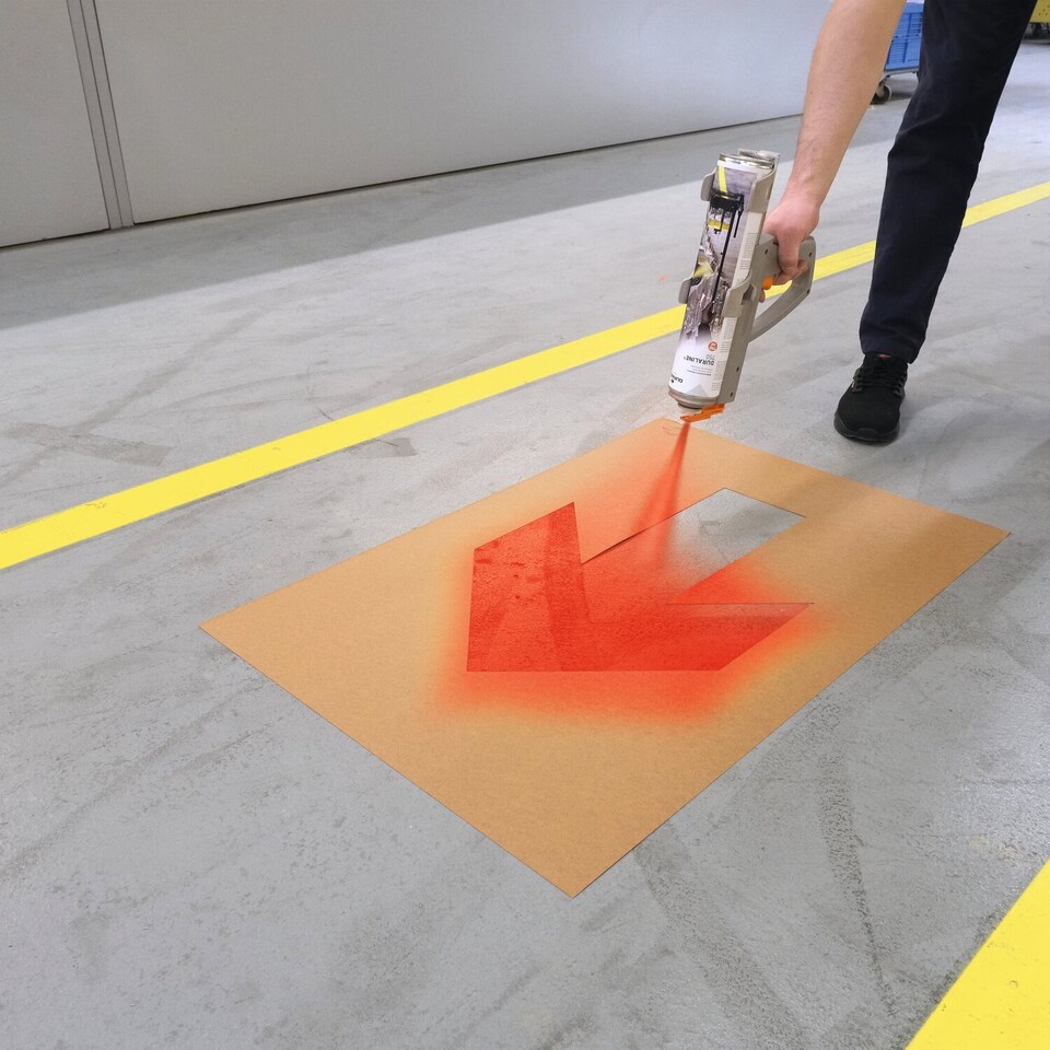 image 1 of Durable DURALINE EasyMover Handheld Marking Paint Gun | Compact Spray Can Tool