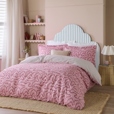 Wylder Brianna Floral 100% Cotton Duvet Cover Set | Red | Cherry | Super King | 1